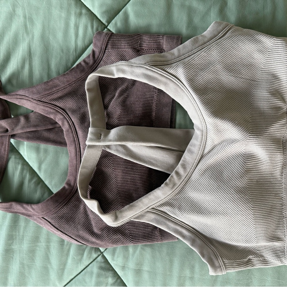 90 Degree By Reflex Ribbed Tank Tops in Mauve and Taupe